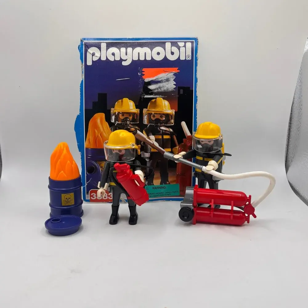 Playmobil Vintage Firefighter Set of 2 with gear accessories cake topper firemen